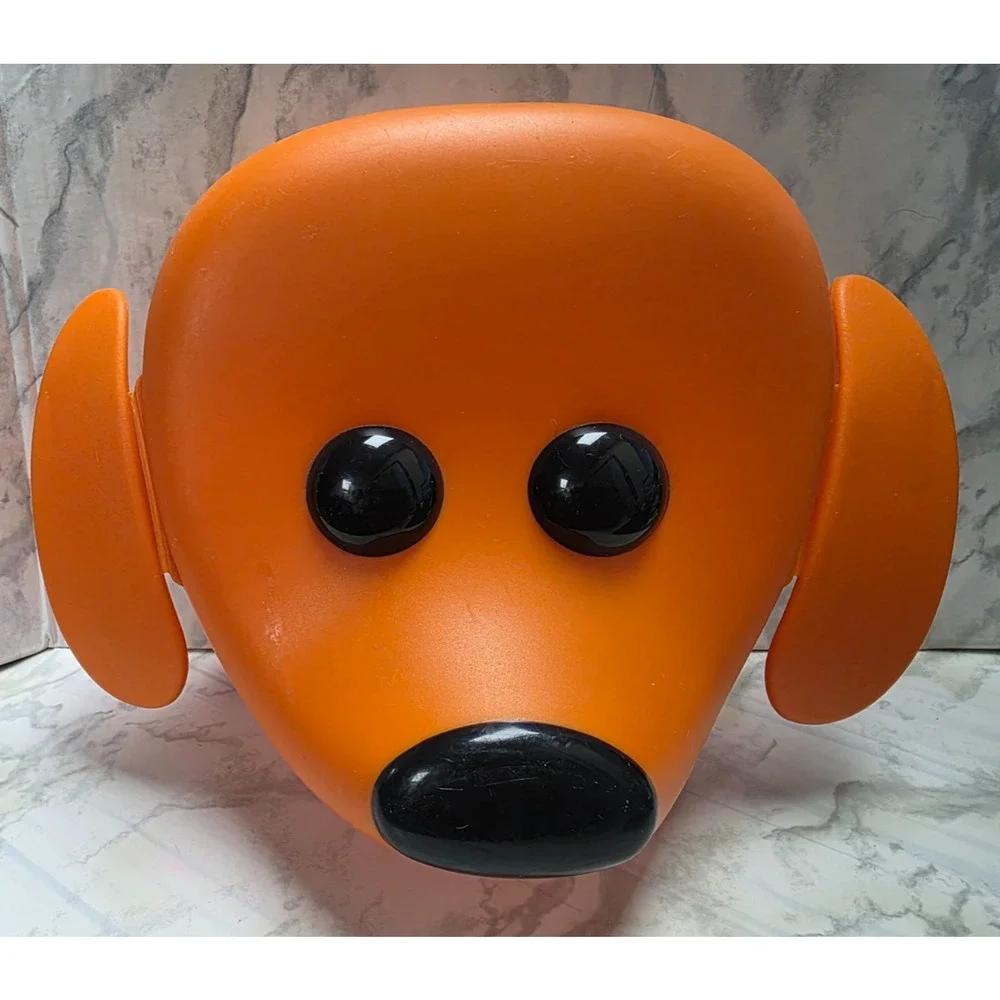 IKEA SMASKA Orange Dog, Black Nose & Eyes w/Snap Down Ears, Snack, School Lunch